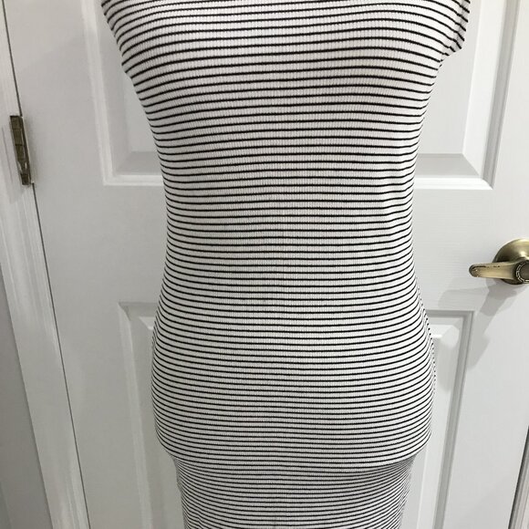 Heart & Hips White and Black Stripes Maxi Dress M - Picture 3 of 11